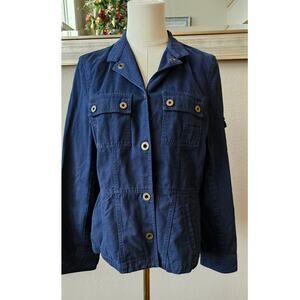 Ralph Lauren Naval Supply Chore‎ Cotton Jacket Women Size M Blue Preppy Utility